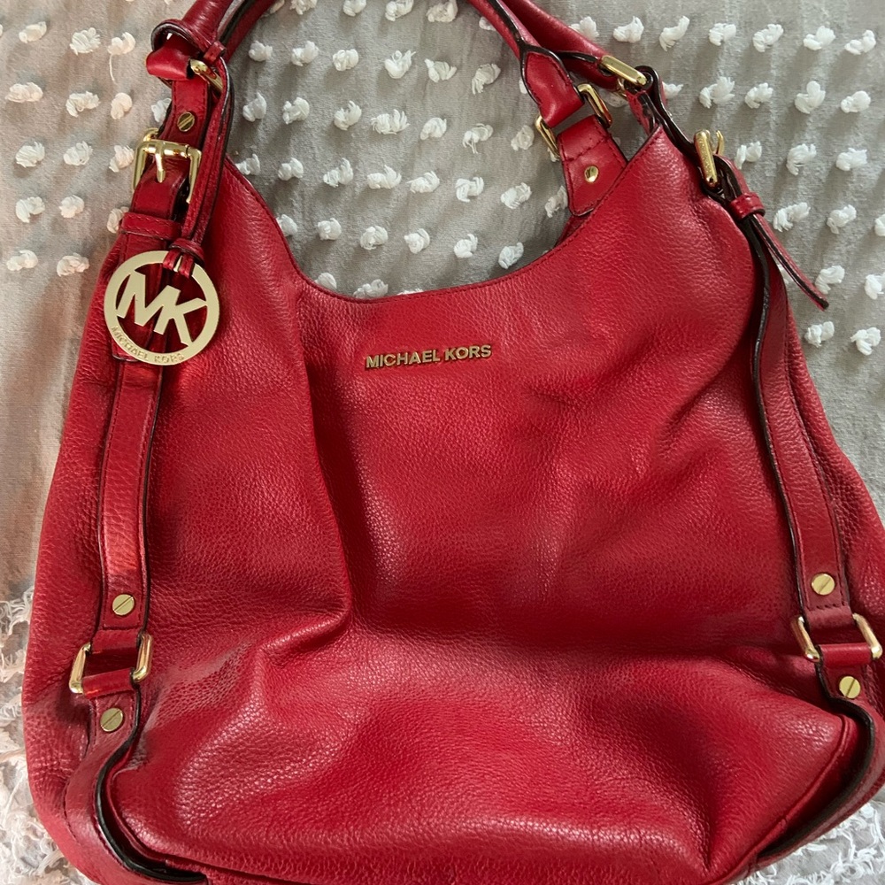 Michael Kors red leather purse